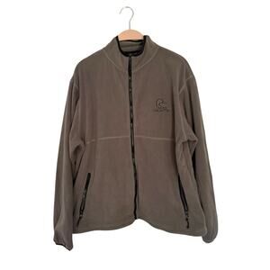Ducks Unlimited Black Gray Polyester Full Zip‎ Fleece Jacket Men’s large